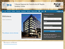 Tablet Screenshot of biblioteca.trt18.jus.br